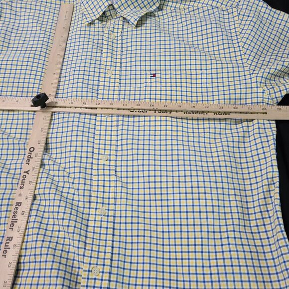 Tommy Hifiger Mens Button Up Multicolor Size XL Cotton Short Sleeve Logo Collar - Picture 3 of 12